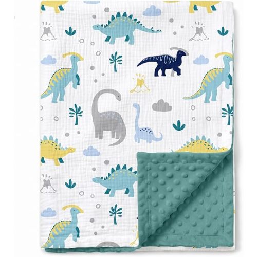 GLLQUEN BABY Muslin Baby Blankets for Boys & Girls, 2-Layer Toddler Blanket