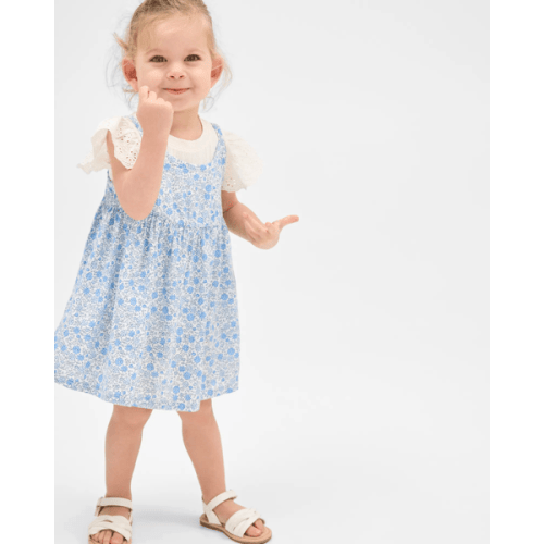 Baby Dress and Bodysuit 2 Piece Set - Blue Cloud Dancer