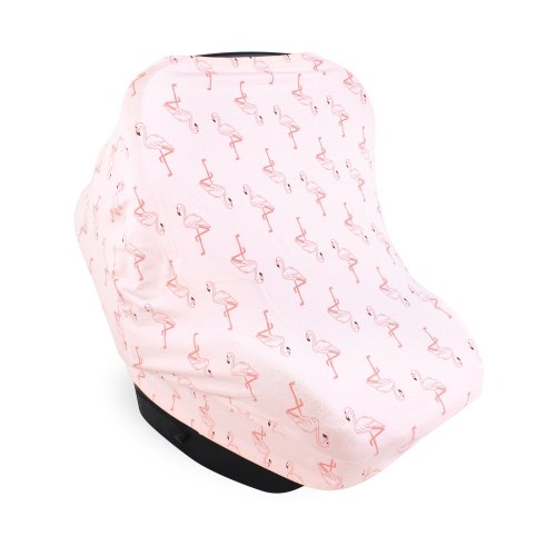 Hudson Baby Girls Multi-use Car Seat Canopy, Flamingo, One Size - Flamingo