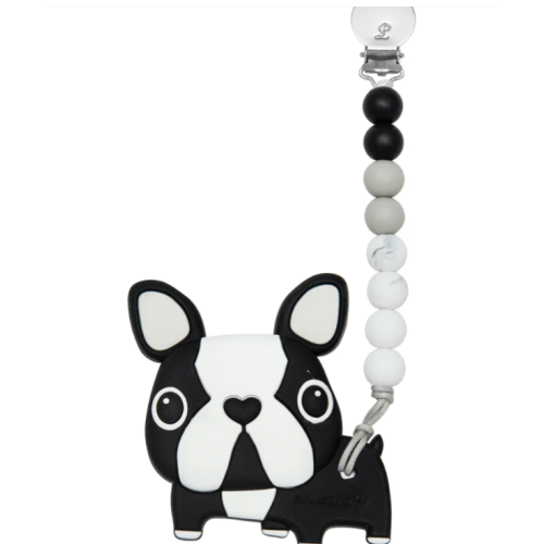 Loulou Lollipop Silicone Teether Set - Boston Terrier