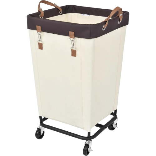 160L Laundry Basket with Wheels, Large Rolling Hampers for Clothing Organizer, Dirty Clothes Basket for Hotel, Home, Closet, Dorm, Beige