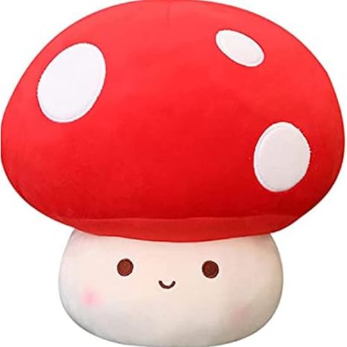 WeBingo Mushroom Plush Pillow, 12 in Cute Mushroom Decor Stuffed Animal Toy | Giant Soft Stuffy for Girl Boy Adult Birthday Christmas Valentine's Day Gifts