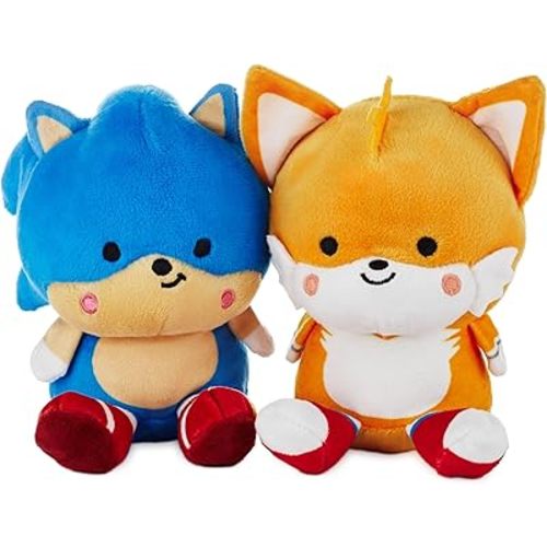 Hallmark Better Together Sega Sonic The Hedgehog Magnetic Plush Toys (Sonic and Tails) Set of 2, Gift for Kids and Fans