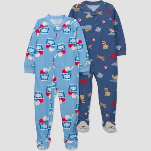 Carter's Just One You® Toddler Boys' 2pc Long Sleeve Ice Cream Footed Pajama Set - Blue 2T