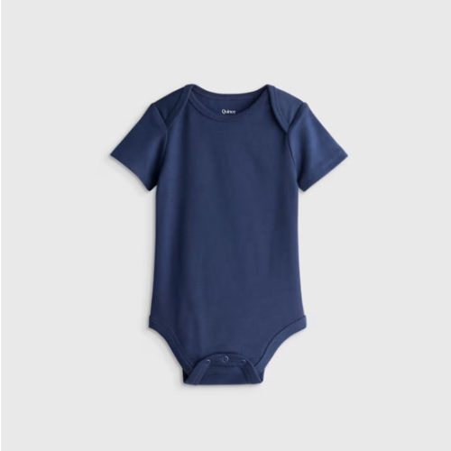 100% Organic Cotton Short Sleeve Bodysuit - Baby in Navy