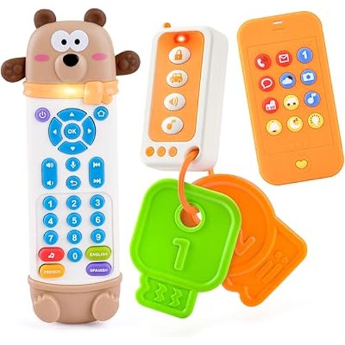 Baby Remote Control Toy with Phone Teether & Teething Keys & Car Remote