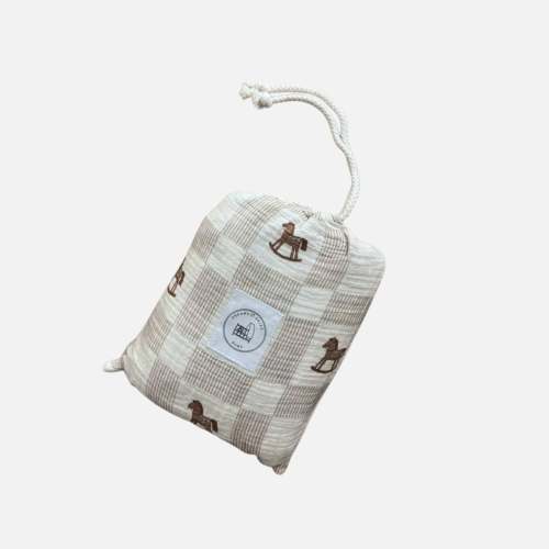 Cotton Gauze Crib Sheet - Vintage Teddy