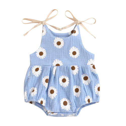 JikouIivo Summer Daisy Straps Sleeveless Toddler Infant Baby Clothes Girls Floral Jumpsuit Romper Overalls Baby Girls Clothes Outfits