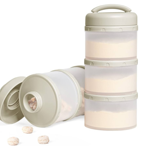 Termichy Stackable Formula Dispenser Portable Milk Powder Container, 2 Pack, Warm Grey