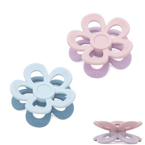 Baby Teething Toys for 3M+, Double Side Flower Teether Toys, BPA Free