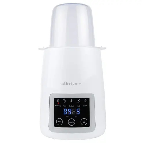 The First Years Gentle Warmth Digital Baby Bottle Warmer - Bottle Warmer for Breastmilk, Baby Formula, and Baby Food - Includes Milk Warmer, Basket, and Cup - White