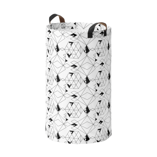 IKEA PLUMSA Laundry Bag - White/black, Geometric, 1