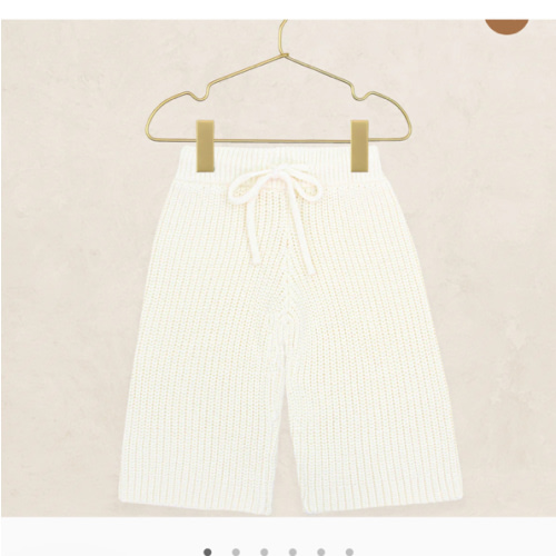 Knit Chunky Wide Leg Pants - Ivory