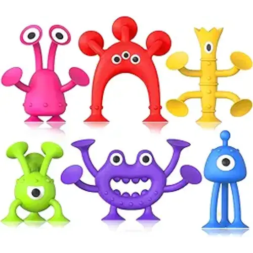 Baby Bath Toys Suction Toy: No Hole Bath Toy for Baby Toddlers - Kids Mini Sensory Fidget Suction Cup Toys for Boys Girls - Window Building Toy Road Trip Travel Essentials for Kids Gifts (Ages 3+)