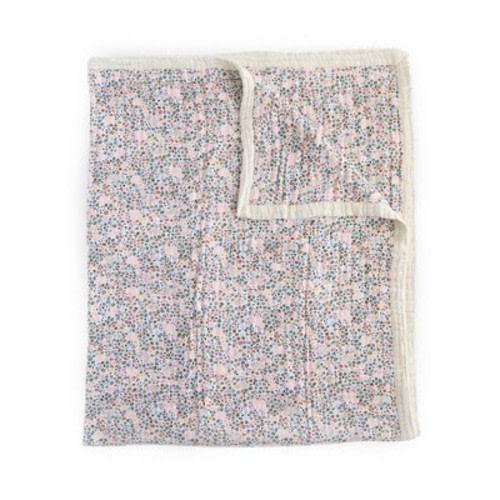 Little Unicorn Cotton Muslin Quilted Throw - Pressed Petals: Abstract Pattern, 60" x 72", Non-Woven Fabric