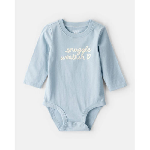 Baby Girl Snuggle Weather Long-Sleeve Graphic Bodysuit - Blue - Carter's | Carter's
