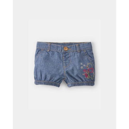 Baby Girl Disney© Winnie the Pooh Chambray Embroidered Bubble Shorts - Medium Wash - OshKosh B'gosh | Carter's
