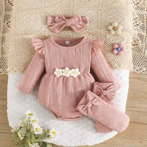 Baby Flower Bodysuit Headband Socks