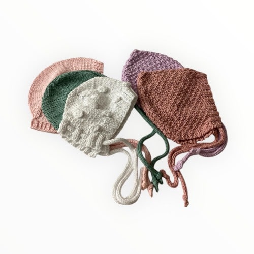 Organic Cotton Baby Bonnets Newborn and 3 months