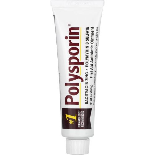 Polysporin First Aid Topical Antibiotic Skin Ointment With Bacitracin Zinc & Polymyxin B Sulfate, For Infection Protection & Wound Care, Neomycin-Free, Travel Size, 1 oz