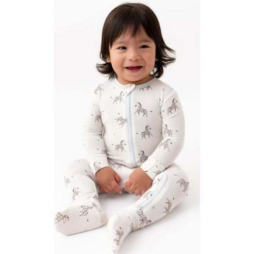 Zippered Footie, Zebra - Bamboo Little | Maisonette