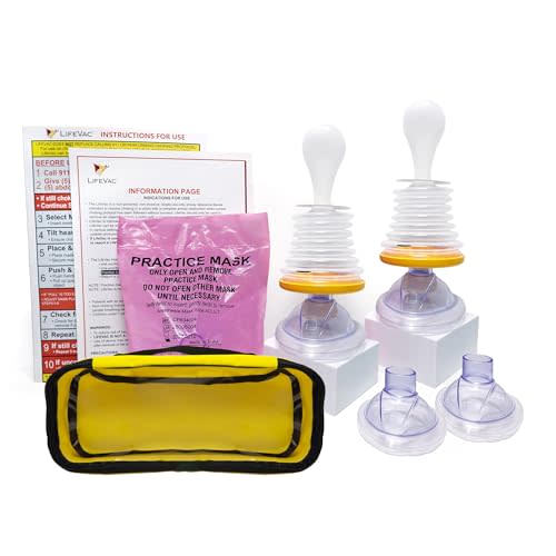 LifeVac Home & Yellow Travel Combo Kit - Portable Suction Rescue Device, First Aid Kit for Kids and Adults, Portable Airway Suction Device for Children and Adults