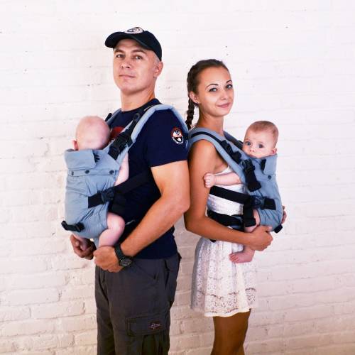 4-in-1 Twin Baby Carrier: Adjustable Cotton Sling for Tandem Carry