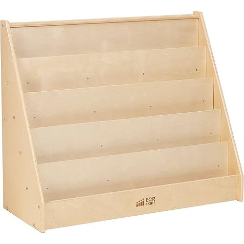 ECR4Kids Single-Sided Book Display, Classroom Bookshelf, Natural