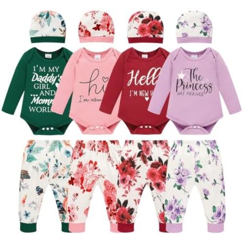 12Pcs Baby Girl Boy Outfits, Newborn Must‑Have Pants Set Layette Clothes