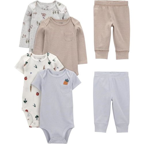 Simple Joys by Carter's unisex-baby 6-piece Bodysuits (Short and Long Sleeve) and Pants Set