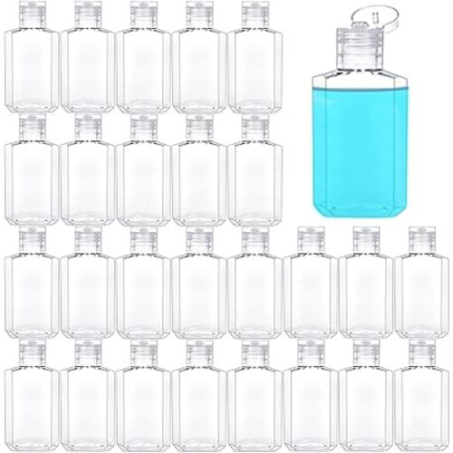 40 Pack 2 Oz Plastic Refillable Bottles with Flip Cap, Travel Size Bottles, Reusable Containers for Business Trip, Outdoor Camping