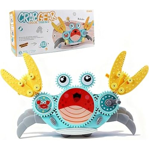 control future Crawling Crab Baby Toy - Infant Tummy Time Toys 3 4 5 6 7 8 9 10 11 12 Babies Boy 3-6 6-12 Learning Crawl 9-12 12-18 Walking Toddler 36 Months Old Music Development 1st Birthday Gifts