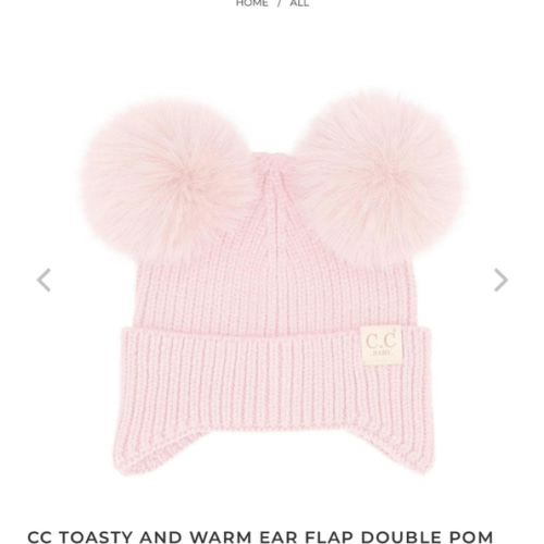 CC Toasty and Warm Ear Flap Double Pom Baby Beanie - Truly Contagious