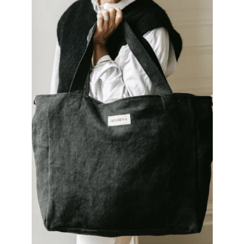 Adorna - Isia Linen Changing Bag - Black | Smallable