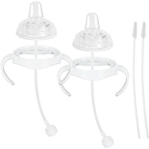 Sippy Cup Soft Spout Conversion Kit for Philips Avent Natural Baby Bottle, Bottle Handles and Weighted Straw （2 Pack）