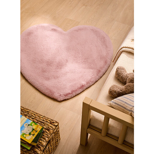 Pink heart faux-fur rug 90 cm | Simons Maison | | Simons
