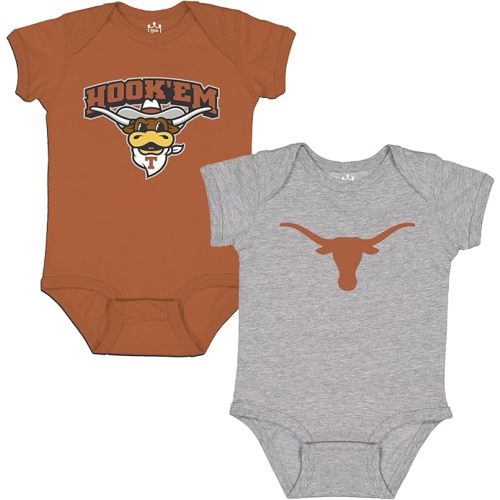 Little King NCAA Bodysuit 2 Pack Short Sleeve-100% Cotton-Infant Sizes 0-3M 6M 12M 18M