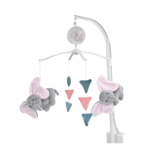 Disney Dumbo Hello Baby Grey, White, Rose and Teal Circus Banner Music – NoJo Baby