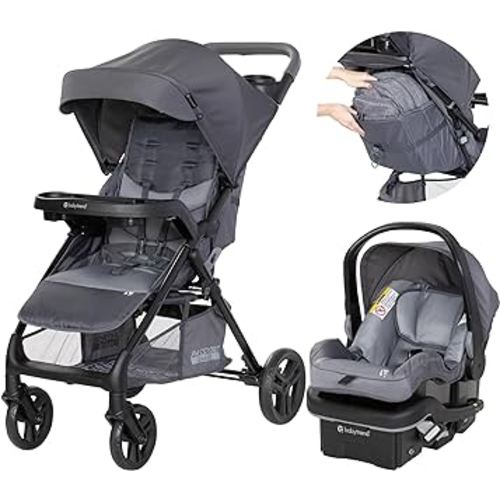 Baby Trend Passport® Cargo Stroller Travel System with EZ-Lift™ PLUS Infant Car Seat, Grey Bamboo