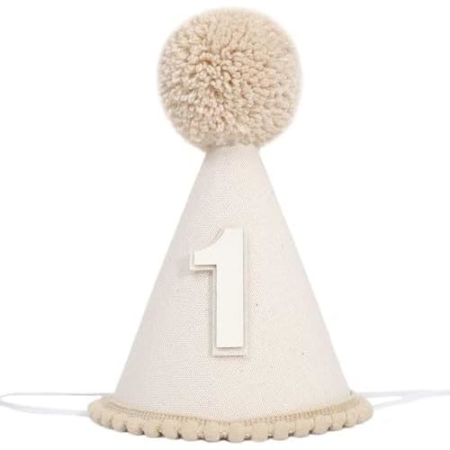 Boho First Birthday Hat-Natural 1st Birthday Boho Decorations,One Birthday Costume Headwear,Cake Smash Photo Prop