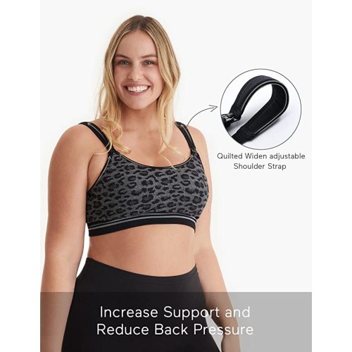Momcozy 4-in-1 Pumping Bra Hands Free, Fixed Padding Nursing Bra & Wireless Maternity Bra, YN12 Wearable Breast Pump Bra Cotton-Nylon Comfort & Support for S9, S12, Spectra, Medela, Elvie, Willow,etc - Medium