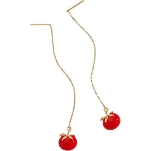Alex And Ani Tomato Threader Earrings, Brass Shiny Gold