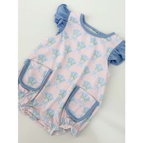 Cecelia Floral Bubble – Gray Children's Boutique