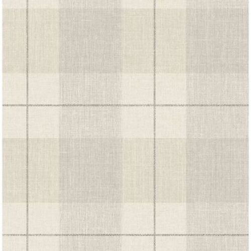 NextWall Neutral Lenox Hill Plaid Peel and Stick Wallpaper