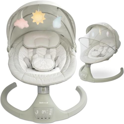 Jool Baby Nova Swing for Newborns - Electric Motorized Infant Swing, Bluetooth Music, 10 Preset Melodies, Remote (Updated Model, Sage)