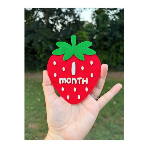 Strawberry Baby Milestone Discs | Baby Monthly Milestone Markers | Strawberry Baby Shower Gift | Newborn Photo Props | Baby Girl Milestone D