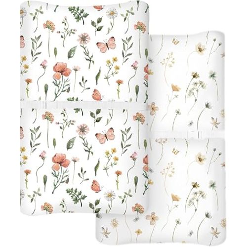 Changing Pad Covers 2 Pack, 32"x16" Baby Girl Boy Changing Table Pad Covers