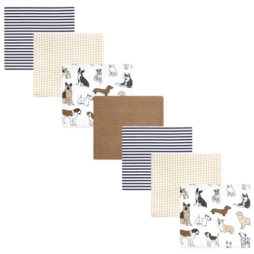 Hudson Baby Unisex Baby Cotton Flannel Receiving Blankets Bundle, Handsome Dogs, One Size