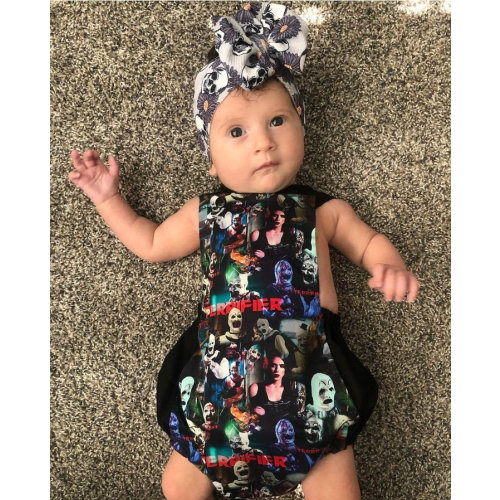 Scary Clown Horror Overall Romper baby infant toddler Halloween costume Onesie Jumpsuit