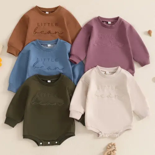 Citgeett Autumn Infant Baby Boys Girls Sweatshirt Bodysuit Letter Embroidery Long Sleeve Playsuit Fall Clothes - AliExpress